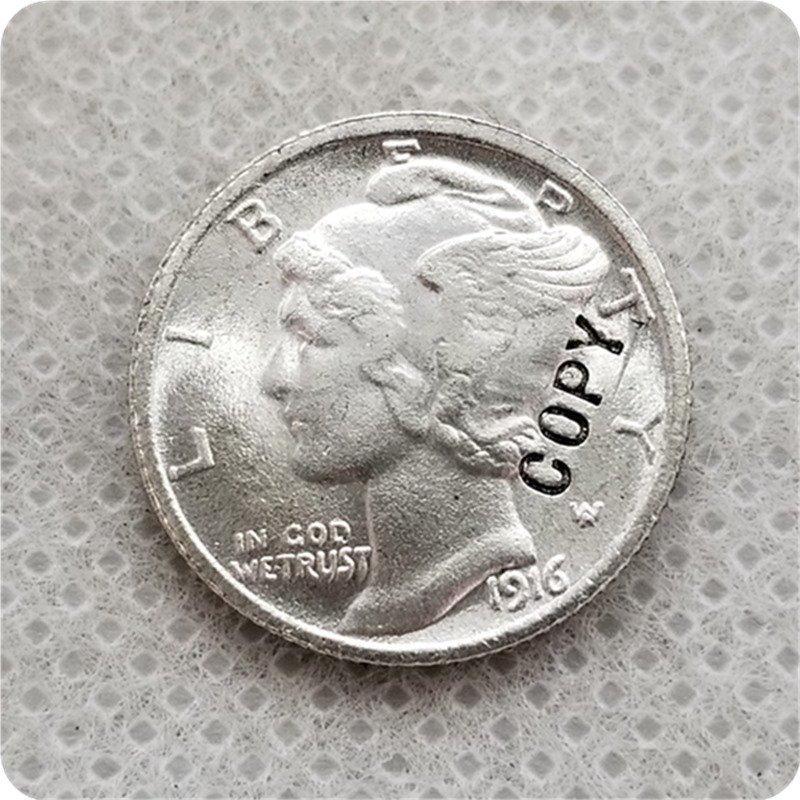 USA 1916-D Mercury Dime Copy Coin No Stamp