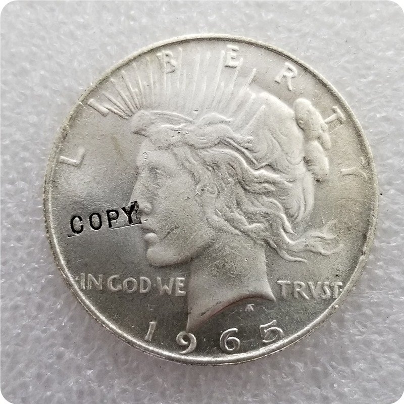 USA 1965 Peace Dollar Copy Coin No Stamp