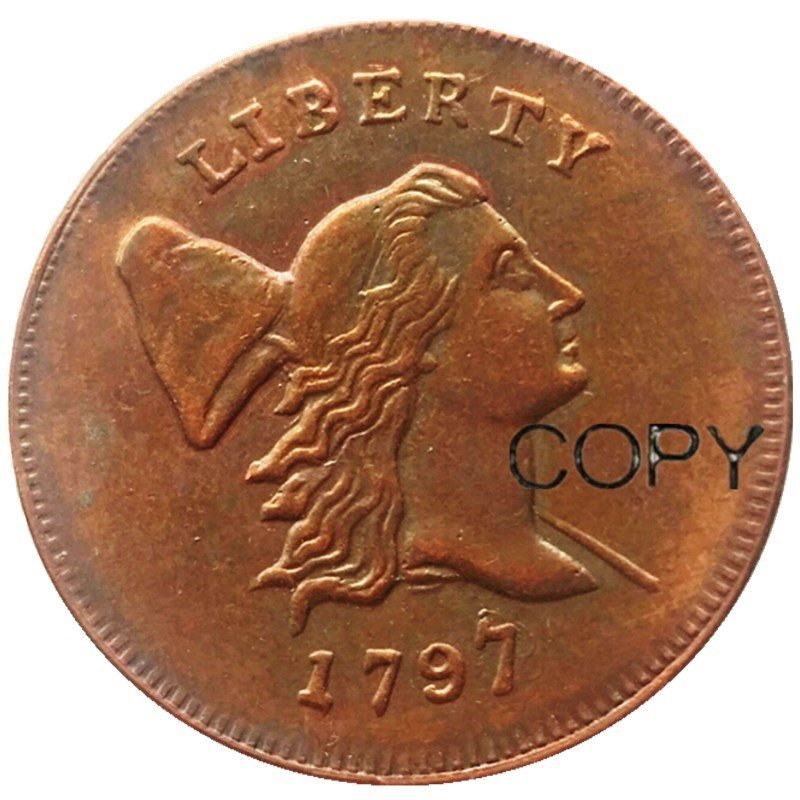 1797 Liberty Capped Head Right Half Cents 100% Copper Copy Coins No Stamp