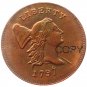 1797 Liberty Capped Head Right Half Cents 100% Copper Copy Coins No Stamp