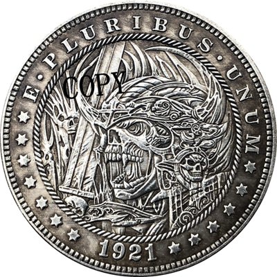 Hobo Nickel 1921-D USA Morgan Dollar COIN COPY Type 173 No Stamp
