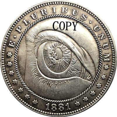 Hobo Nickel 1881-CC USA Morgan Dollar COIN COPY Type 156 No Stamp