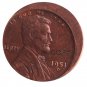 US 1951D Lincoln One Cent Off-Center Error 100% Copper Copy Coin No Stamp