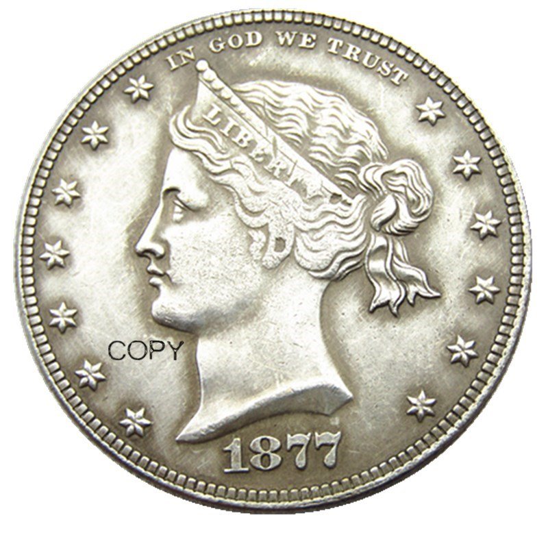 USA 1877 Sailor Head Half Dollar Patterns Silver Plated Copy Coin No Stamp