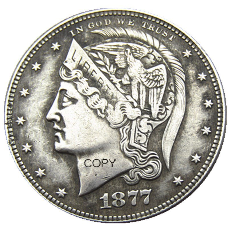 USA 1877 Helmeted Head Half Dollar Patterns Silver Plated Copy Coin No Stamp