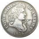 USA 1859 French Head Half Dollar Patterns Silver Plated Copy Coin No Stamp USA 1859 French Head Half Dollar Patterns Silver Plated Copy Coin No Stamp