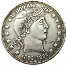 US Coin Collectors 1892-1992 Barber Dollar Silver Plated Copy Coin No Stamp US Coin Collectors 1892-1992 Barber Dollar Silver Plated Copy Coin No Stamp