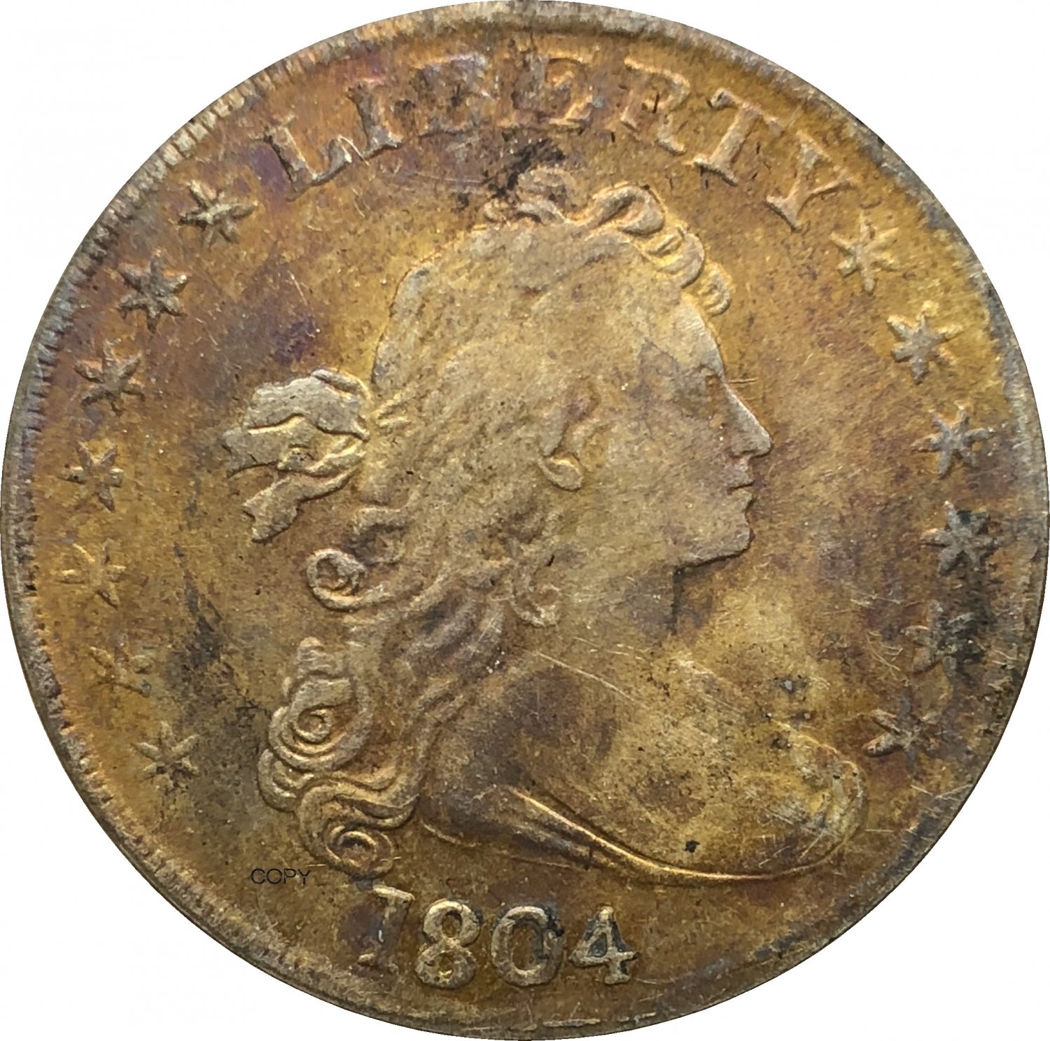 US 1804 Liberty Draped Bust One Dollar Heraldic Eagle Cupronickel Silver Plated Copy Coins