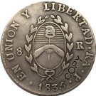 Argentina 1835 La Rioja 8 Reales Provincias Del Rio De La Plata Silver Plated Copy Coin