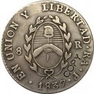 Argentina 1837 La Rioja 8 Reales Provincias Del Rio De La Plata Silver Plated Copy Coin