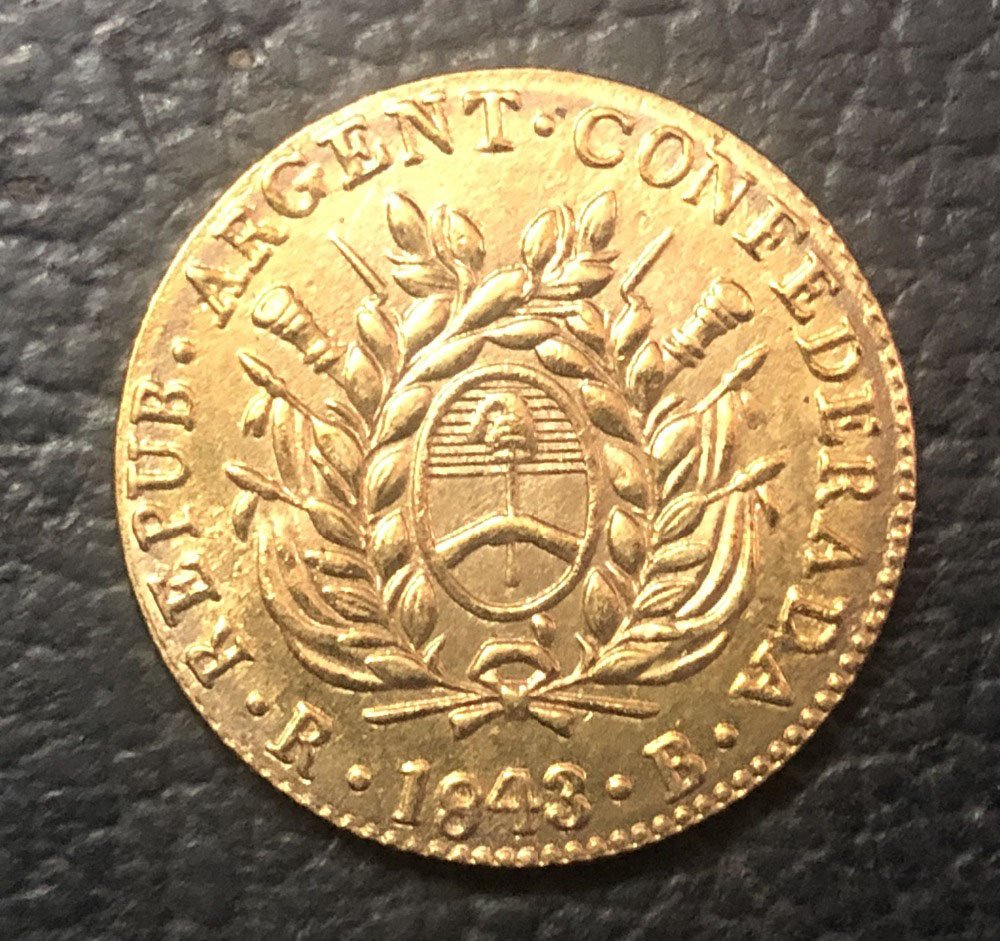 Argentina 1843 La Rioja 2 Escudos Gold Copy Coin