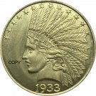 United States Of America 10 Dollars 1933 Liberty Indian Head Eagle Gold Copy Coin