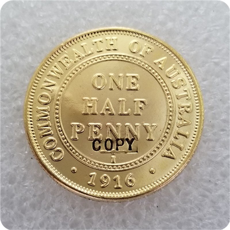 1916-I Australian Half Penny Copy Coin