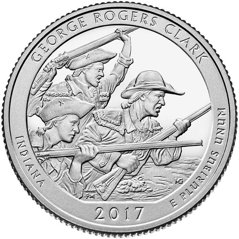 2017 US National Park No.40 Indiana George Rogers Clark Quarter Dollar Commemorative Copy Coin