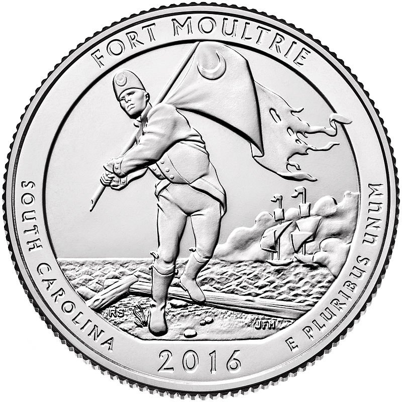 2016 US National Park No.35 South Carolina Fort Moultrie Quarter Dollar Commemorative Copy Coin