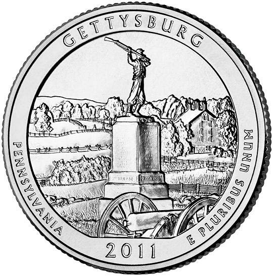 2011 US Pennsylvania Gettysburg National Park Quarter Dollar Commemorative Copy Coin
