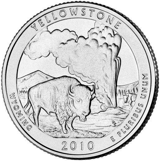 2010 US Wyoming Yellowstone National Park Quarter Dollar Commemorative Copy Coin