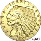 1927 US 2½ Dollars Indian Head Quarter Eagle 2.5 USD Gold Copy Coin