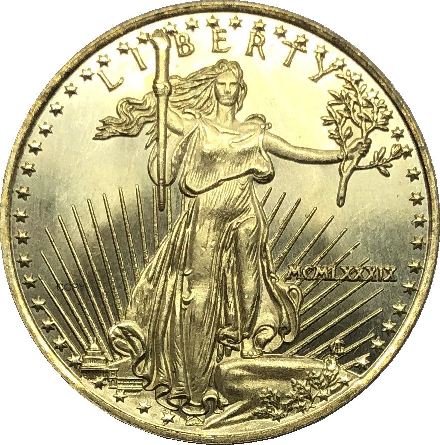 1989 United States 25 Dollar America Eagle Gold Copy Coin