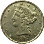 US 1857 Liberty Coronet Head Five Dollar Gold Copy Coins