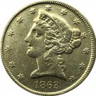 US 1863 Liberty Coronet Head Five Dollar Gold Copy Coins US 1863 Liberty Coronet Head Five Dollar Gold Copy Coins