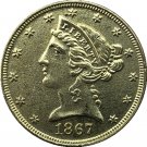 US 1867 Liberty Coronet Head Five Dollar Gold Copy Coins