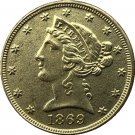 US 1869 Liberty Coronet Head Five Dollar Gold Copy Coins