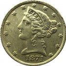 US 1871 Liberty Coronet Head Five Dollar Gold Copy Coins