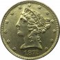 US 1872 Liberty Coronet Head Five Dollar Gold Copy Coins