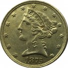 US 1875 Liberty Coronet Head Five Dollar Gold Copy Coins US 1875 Liberty Coronet Head Five Dollar Gold Copy Coins