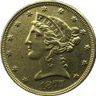 US 1877 Liberty Coronet Head Five Dollar Gold Copy Coins
