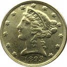 US 1893 Liberty Coronet Head Five Dollar Gold Copy Coins