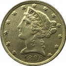 US 1896 Liberty Coronet Head Five Dollar Gold Copy Coins