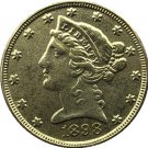 US 1898 Liberty Coronet Head Five Dollar Gold Copy Coins US 1898 Liberty Coronet Head Five Dollar Gold Copy Coins