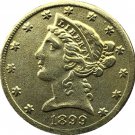 US 1899 Liberty Coronet Head Five Dollar Gold Copy Coins