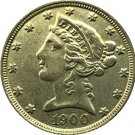 US 1900 Liberty Coronet Head Five Dollar Gold Copy Coins