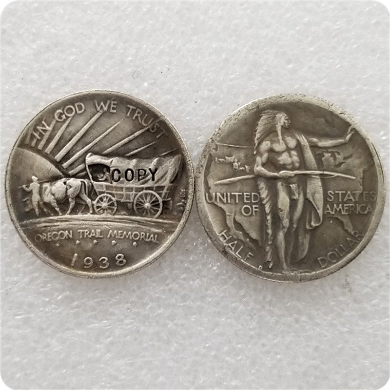 US 1938-D Oregon Trail Memorial Half Dollar Copy Coins