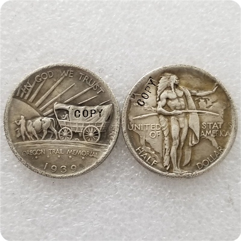 US 1939 Oregon Trail Memorial Half Dollar Copy Coins