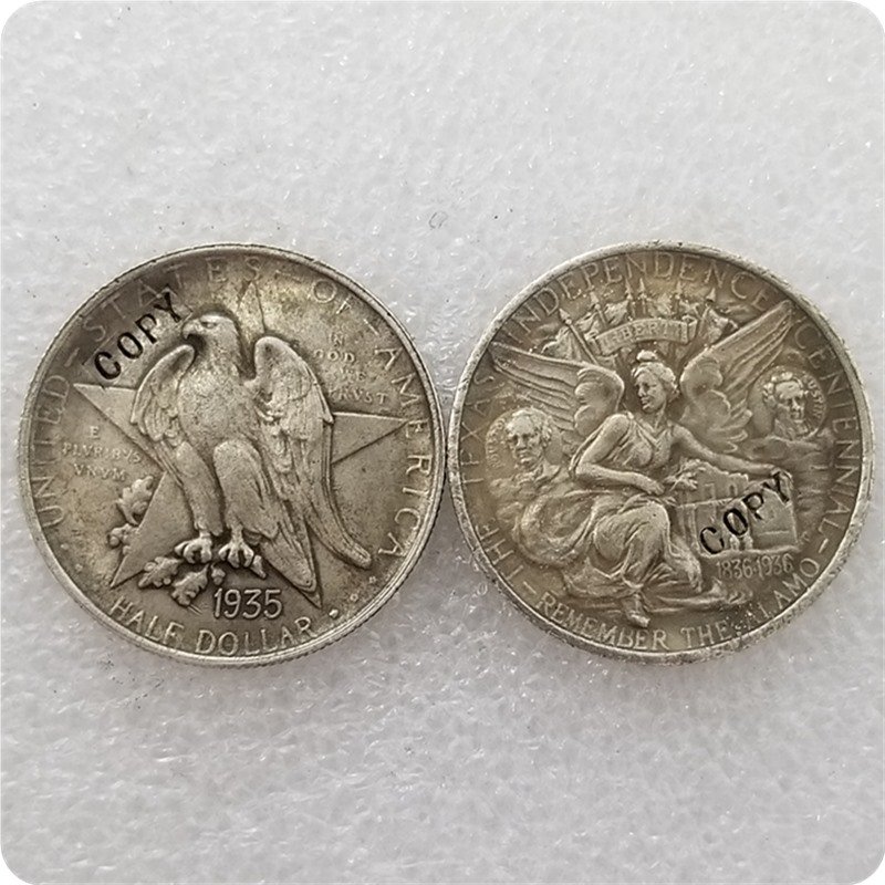 US 1935 Texas Commemorative Half Dollar Copy Coins
