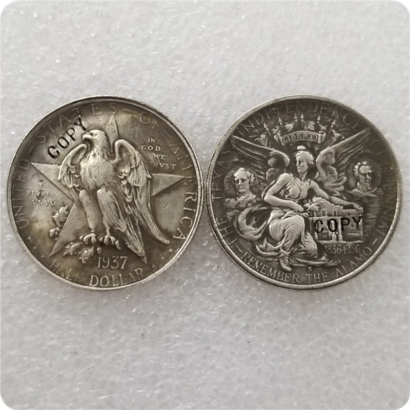 US 1937-S Texas Commemorative Half Dollar Copy Coins
