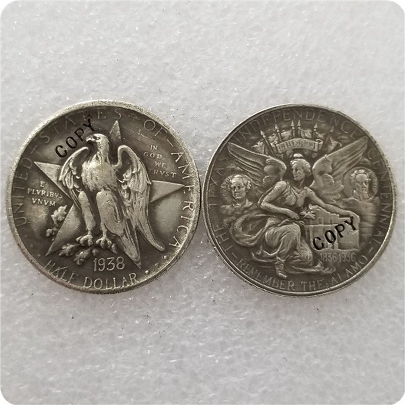 US 1938 Texas Commemorative Half Dollar Copy Coins