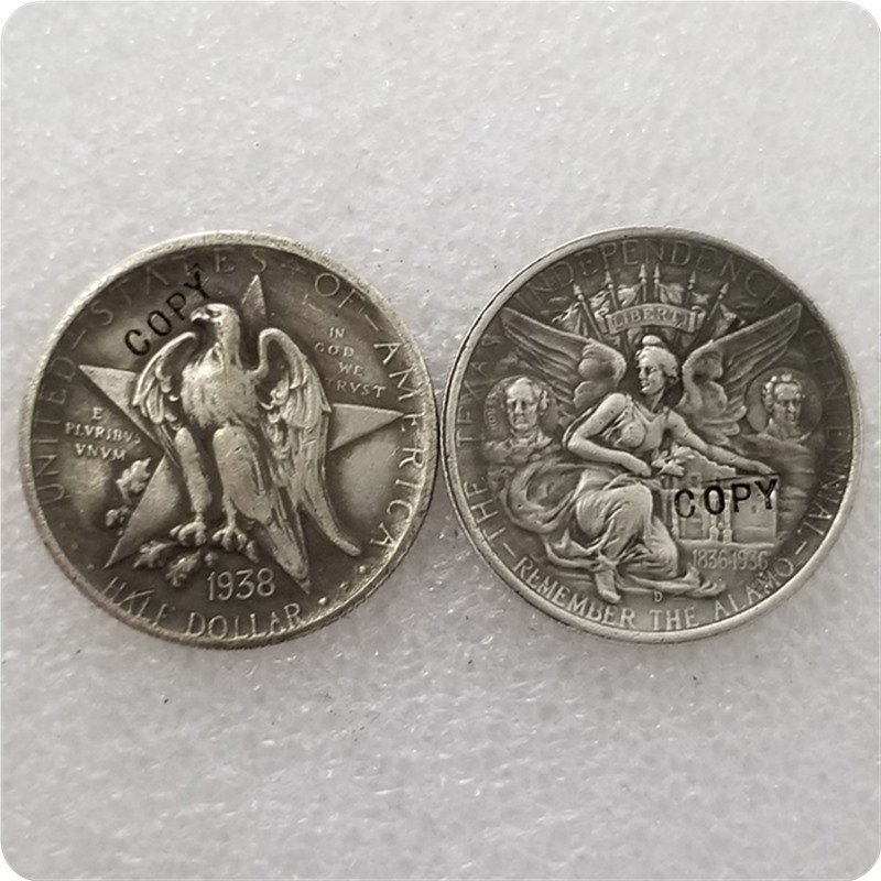 US 1938-D Texas Commemorative Half Dollar Copy Coins