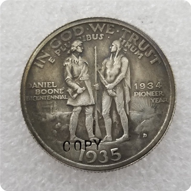 US 1935(1934)-D Daniel Boone Bicentennial Commemorative Half Dollar Copy Coins