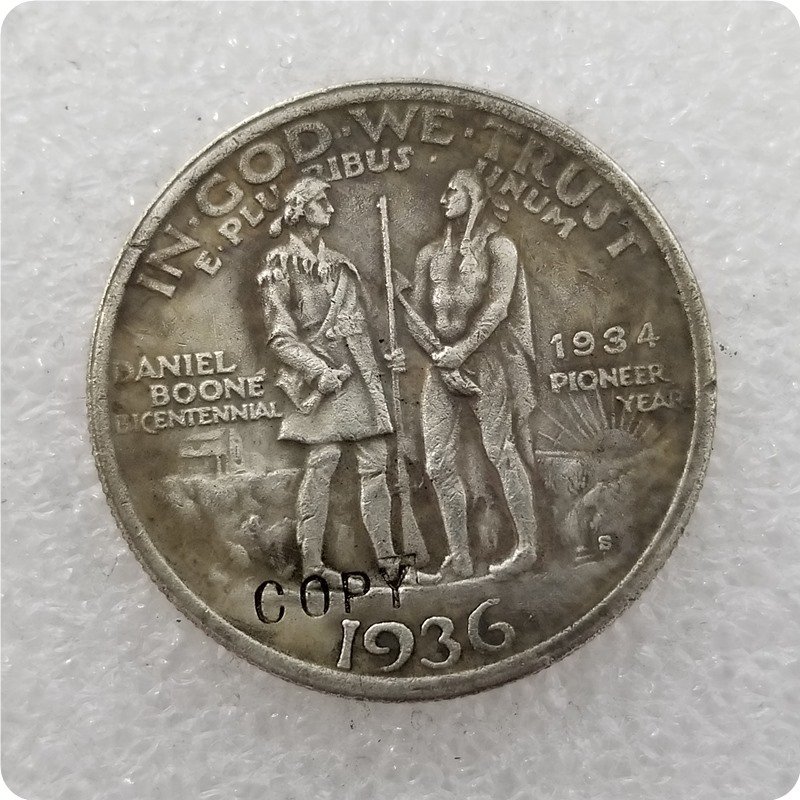 US 1936(1934)-S Daniel Boone Bicentennial Commemorative Half Dollar Copy Coins