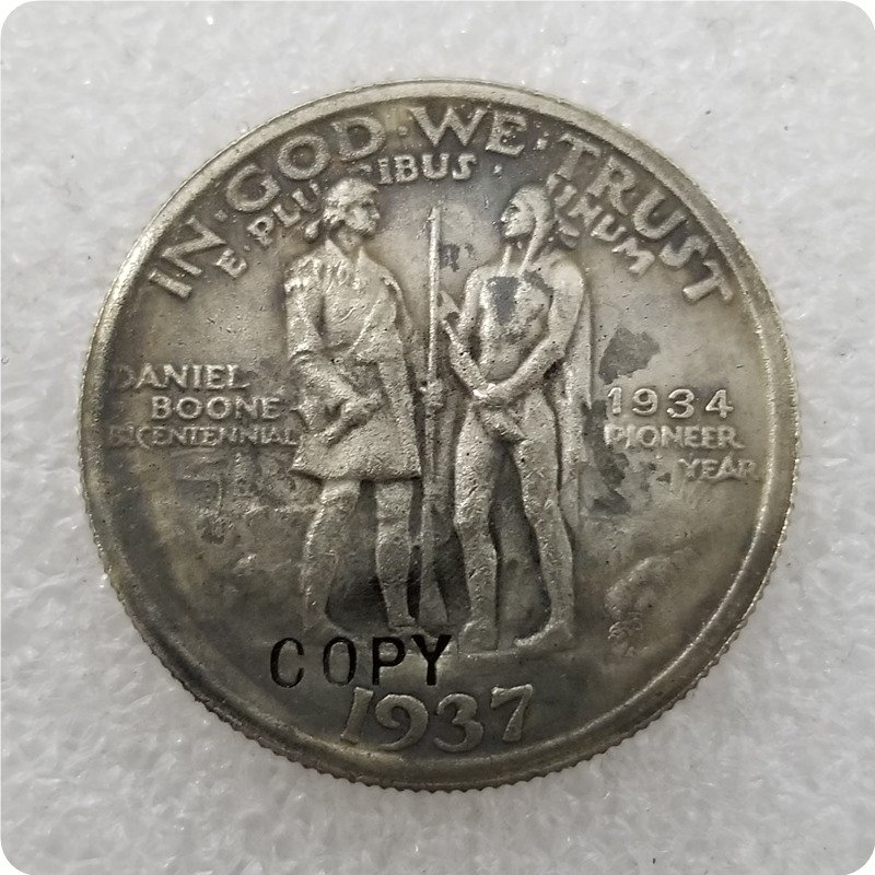 US 1937(1934) Daniel Boone Bicentennial Commemorative Half Dollar Copy Coins