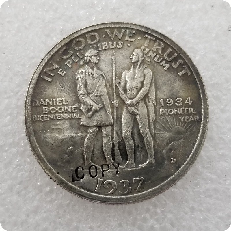 US 1937(1934)-D Daniel Boone Bicentennial Commemorative Half Dollar Copy Coins