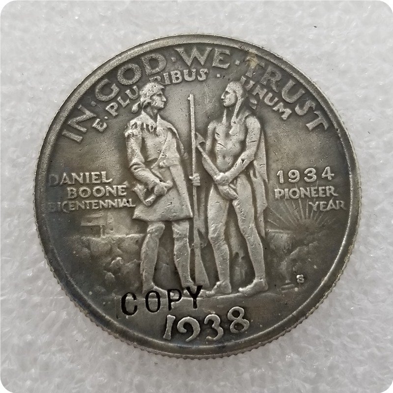US 1938(1934)-S Daniel Boone Bicentennial Commemorative Half Dollar Copy Coins