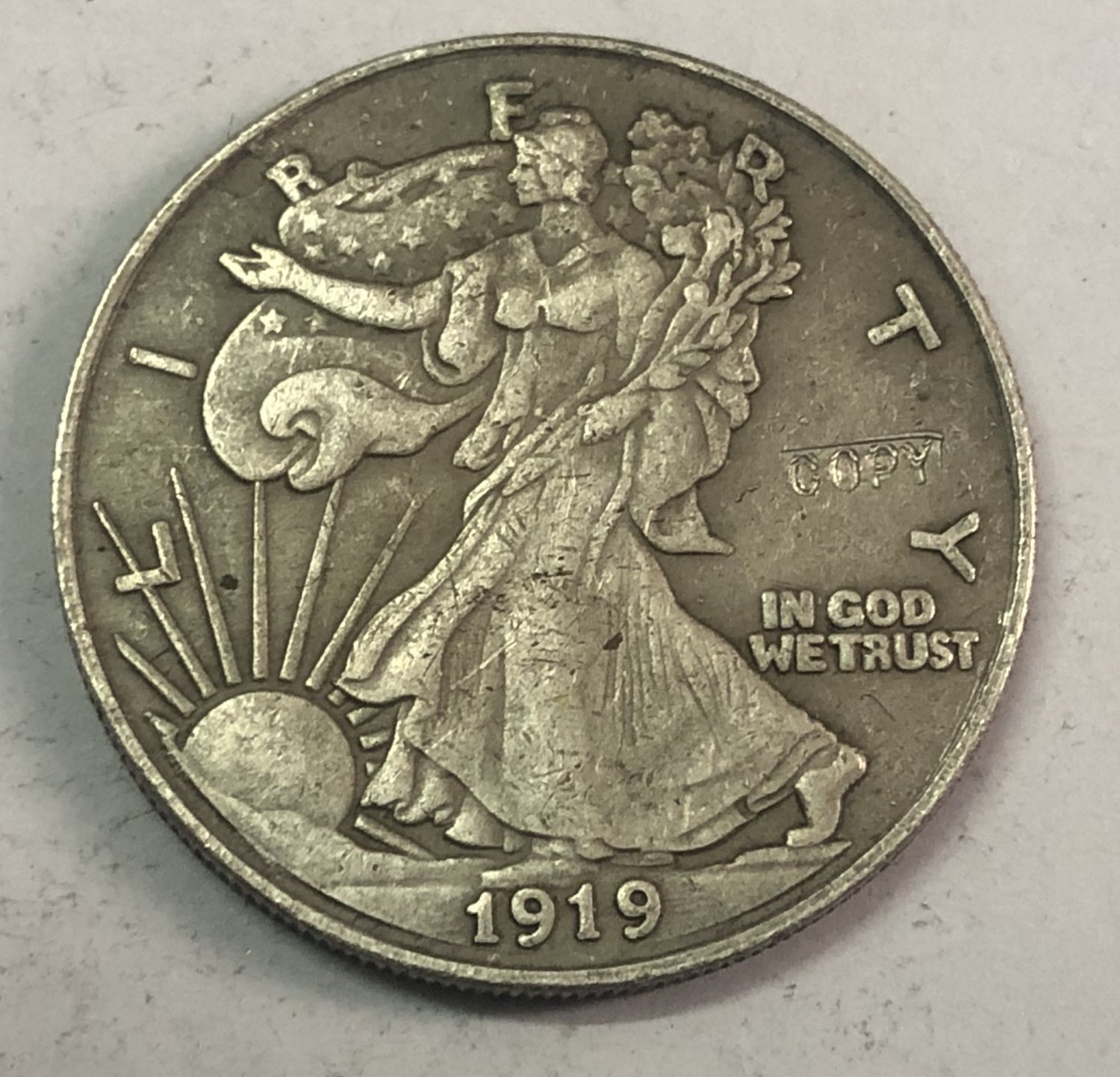 1919	United States &Acirc;&frac12; Dollar "Walking Liberty Half Dollar" Copy Coins