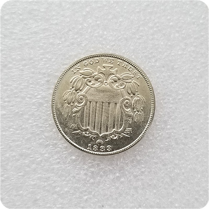 US 1883 Shield Nickel 5 Cents Copy Coins