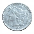 US 1867 Three Cent Nickel 3 Cents Copy Coins